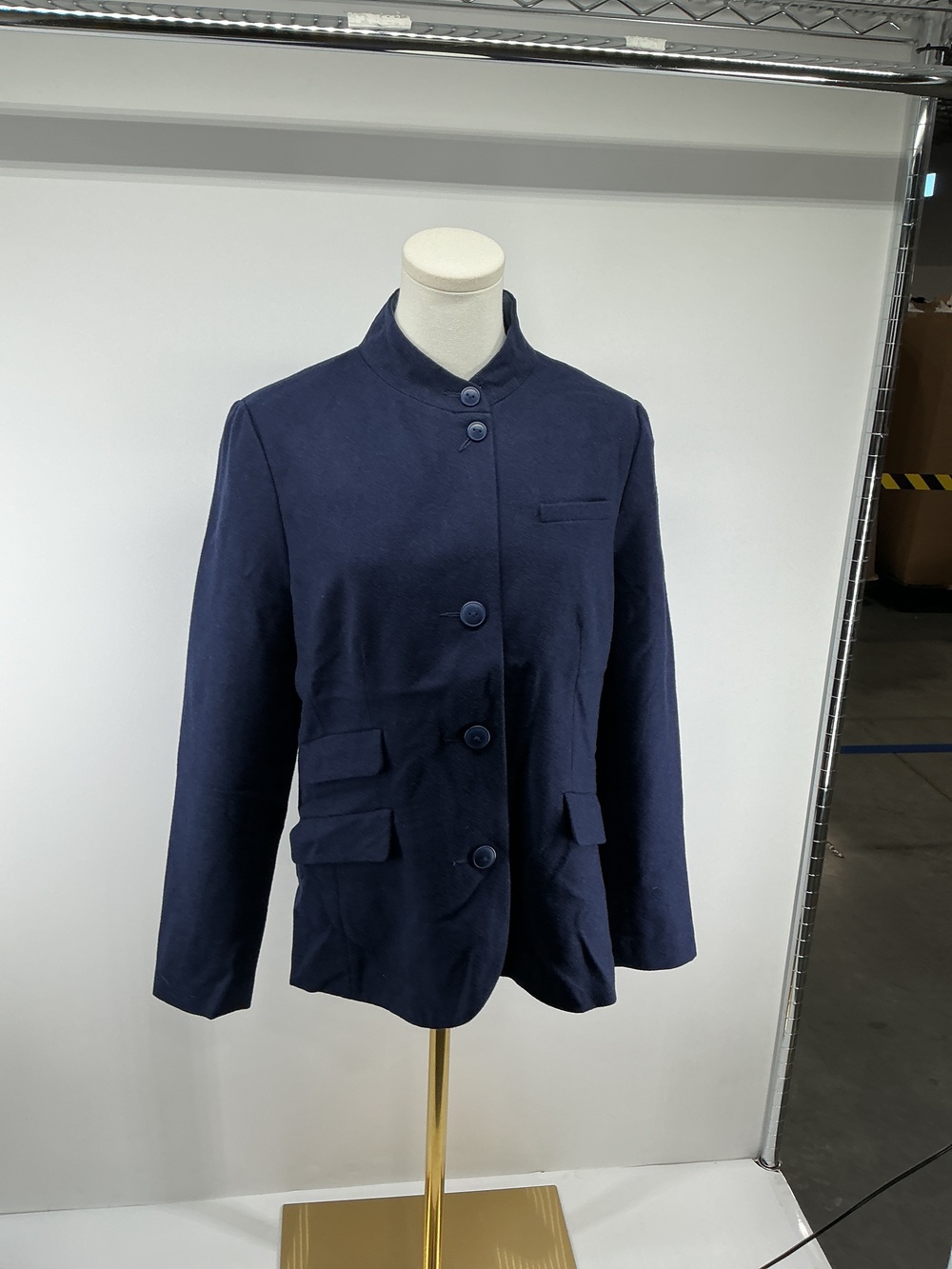 Italian Wool Stand Collar Blazer
